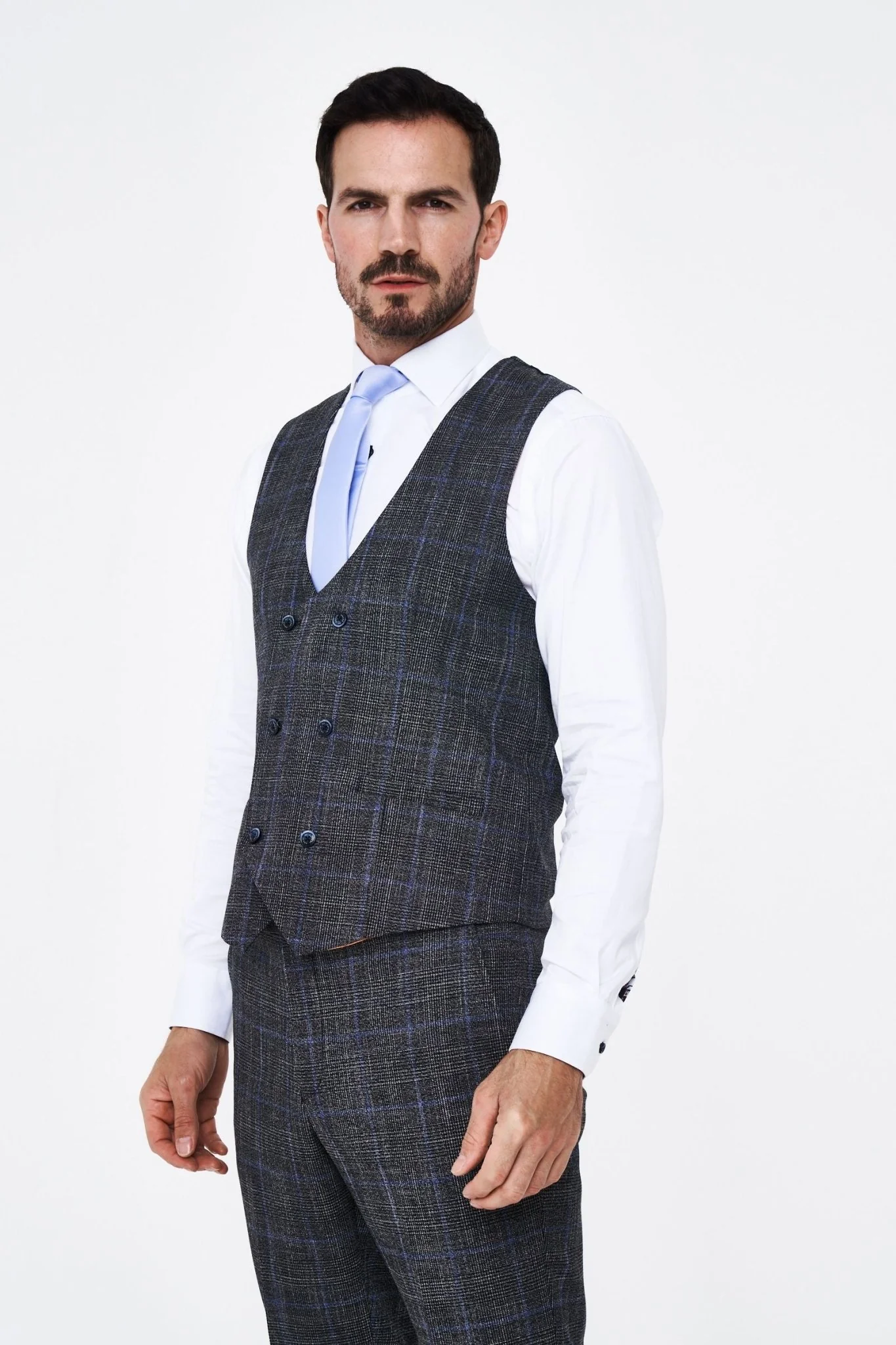 House of Cavani Power Grey Tweed Slim Fit Suit - Image 8