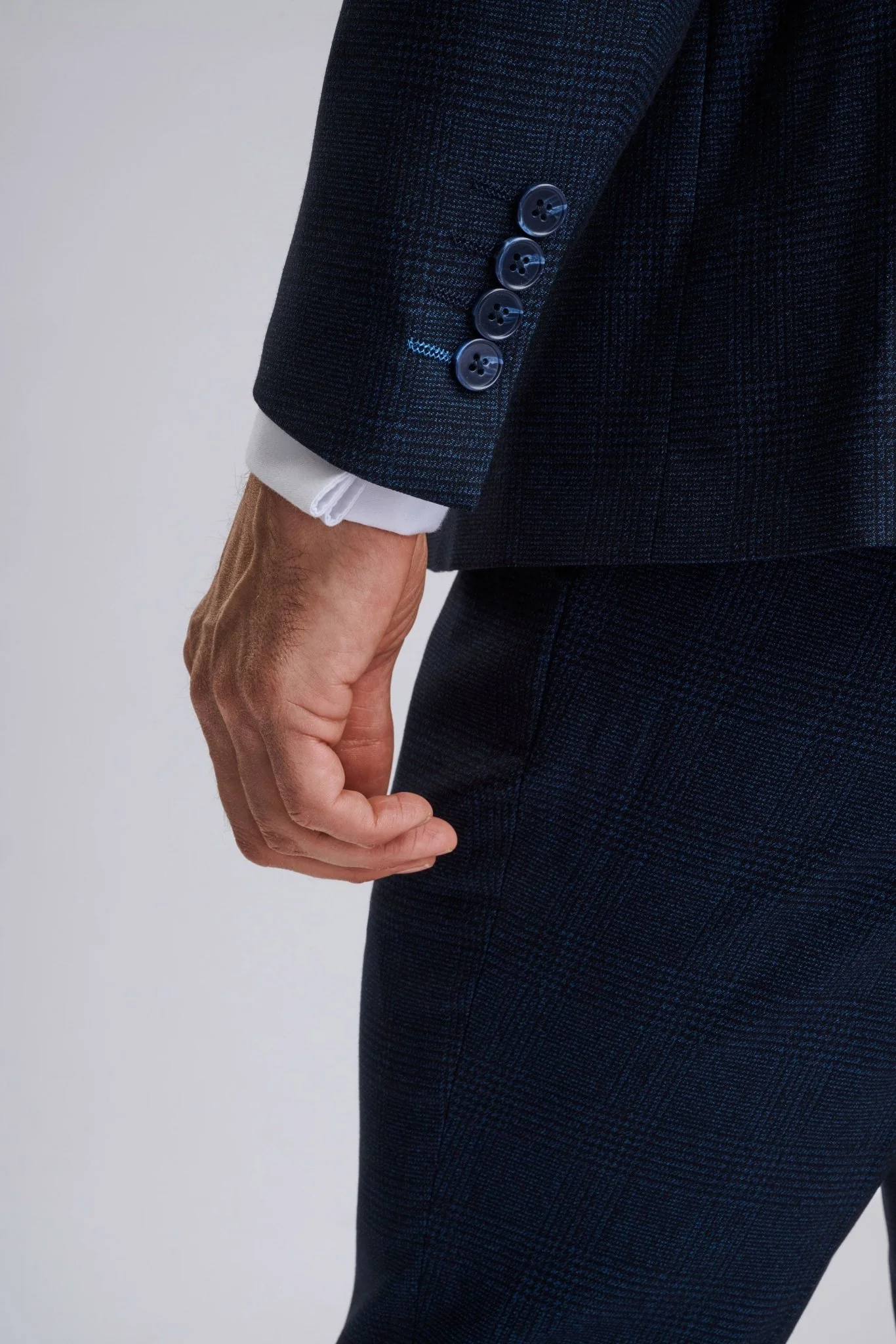 Regent Navy Check Three Piece Suit - Image 4
