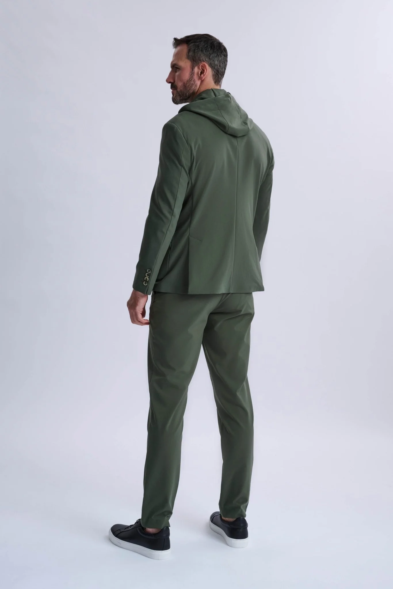 Rulli Khaki 360 Stretch Technical Suit with Detachable Hood - Image 2
