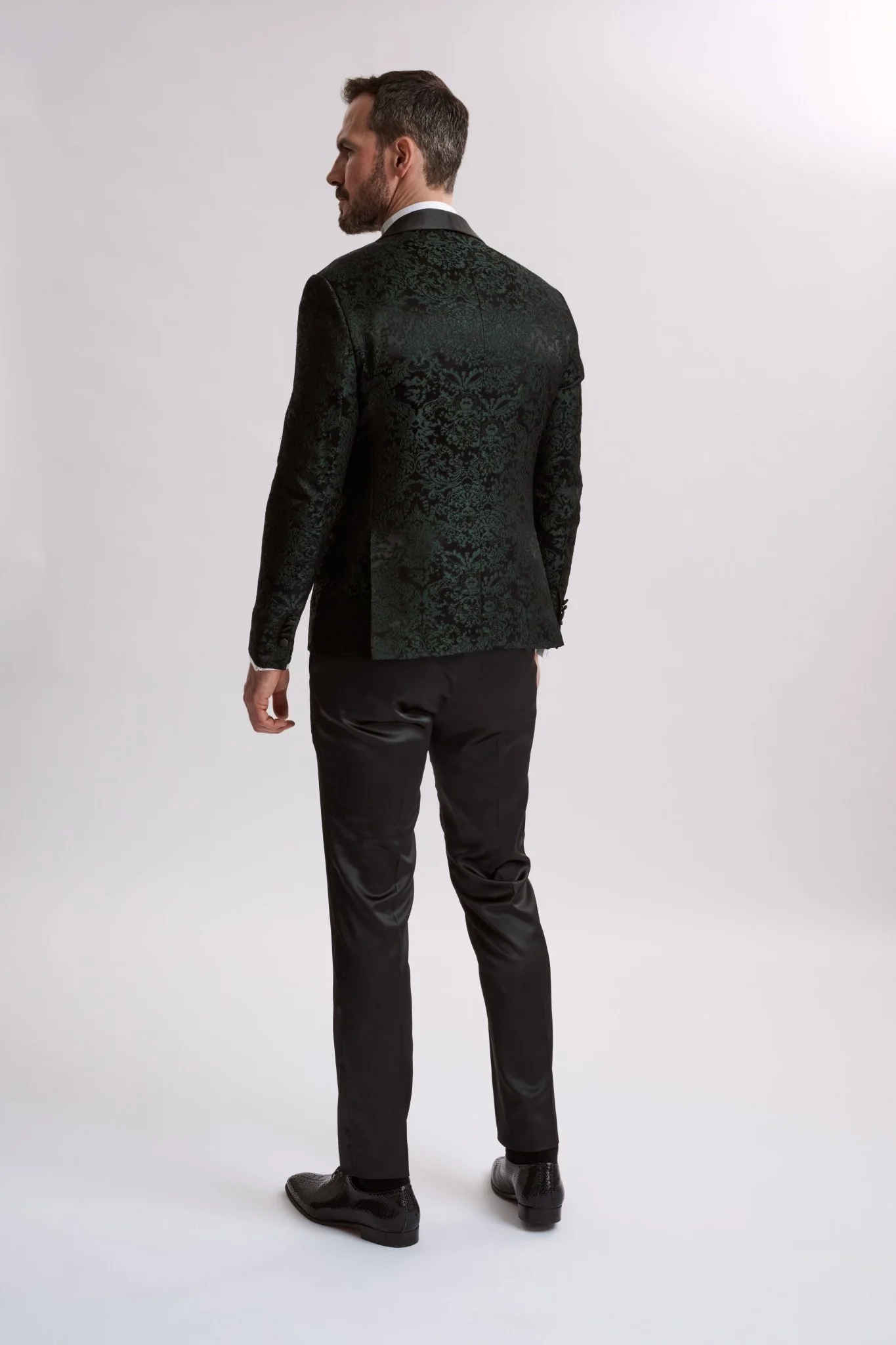 Santoro Milan's Paisley Three Piece  Brocade Olive Suit - Image 2