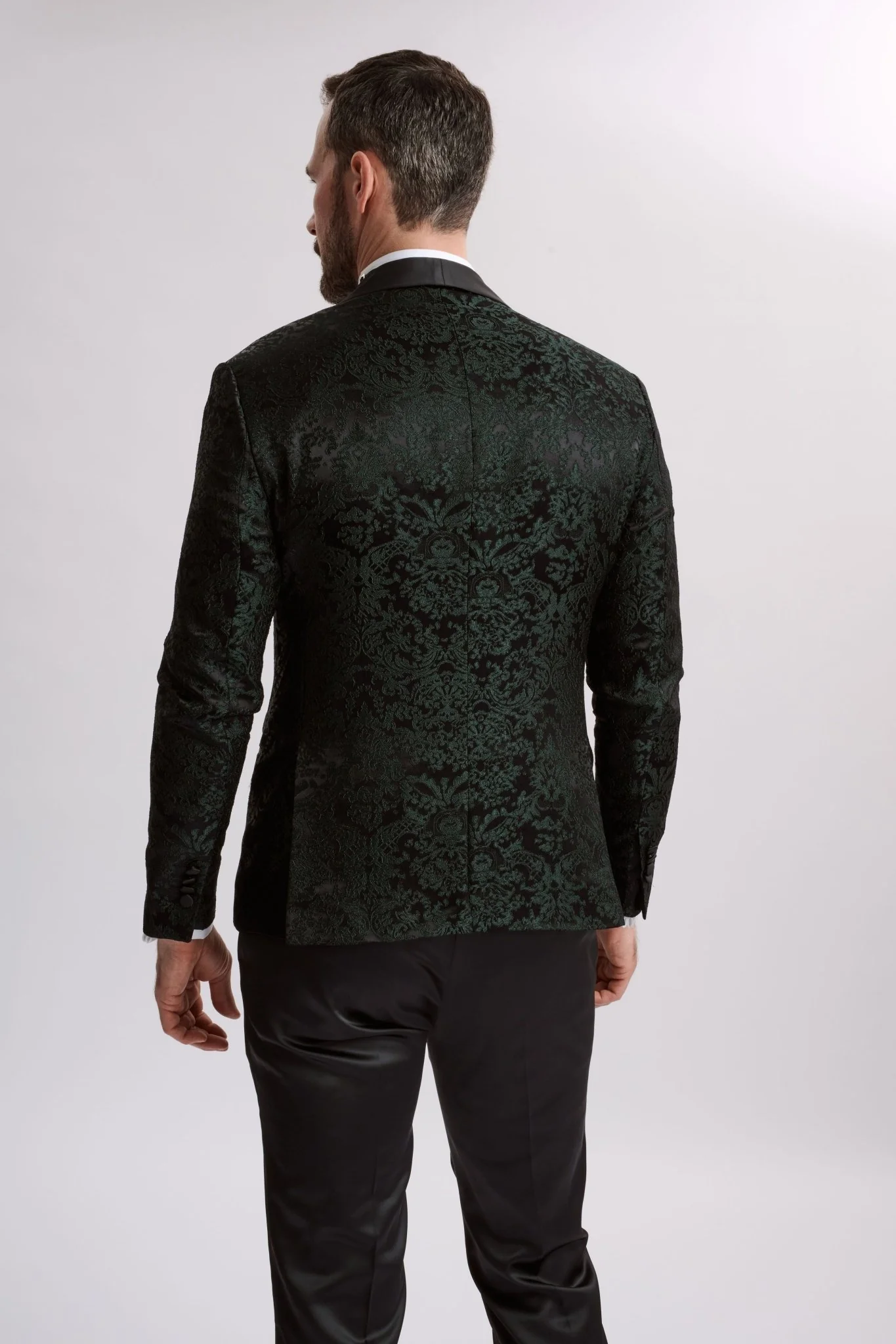 Santoro Milan's Paisley Three Piece  Brocade Olive Suit - Image 4