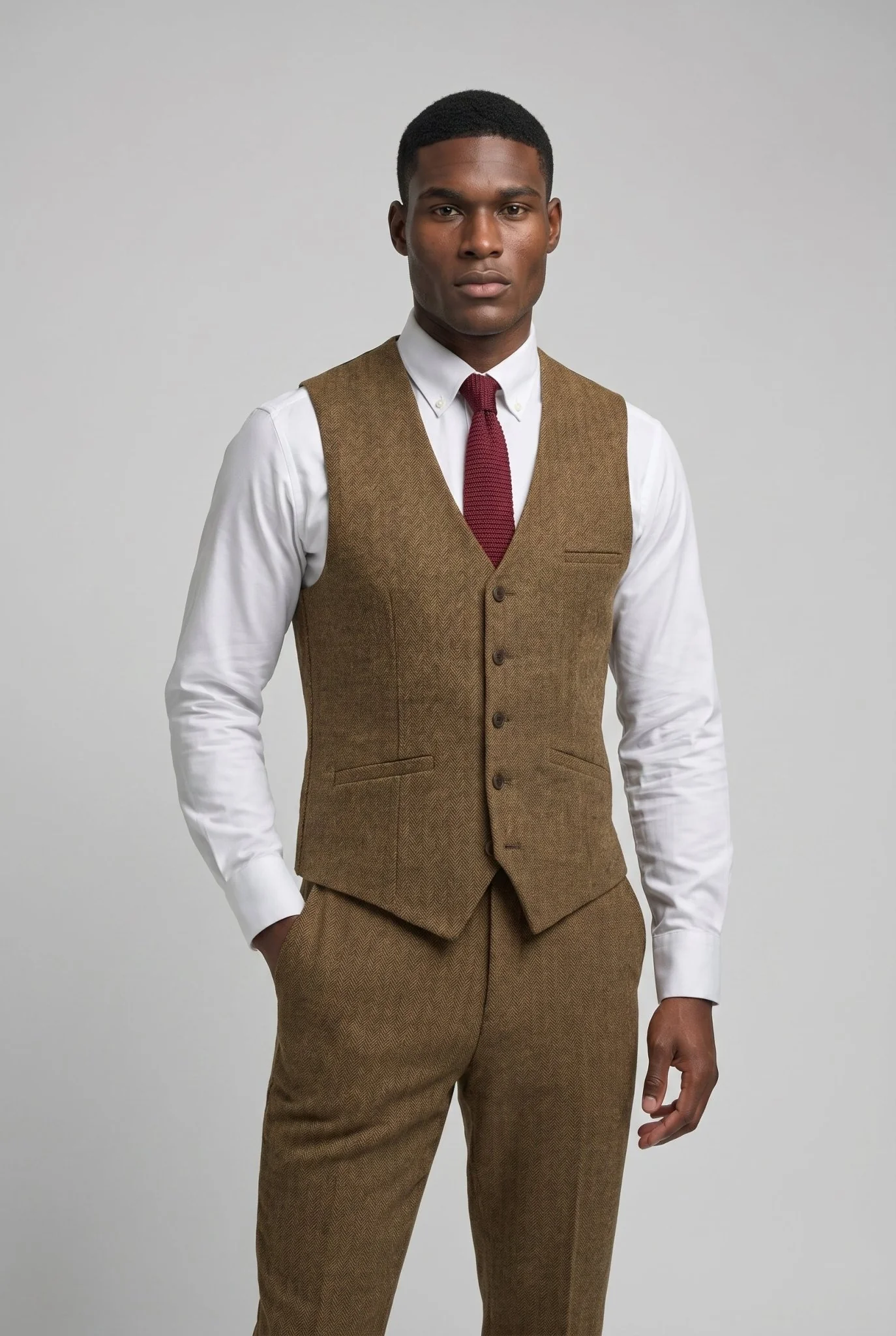 Thomas Brown Tweed Three Piece Suit - Image 3