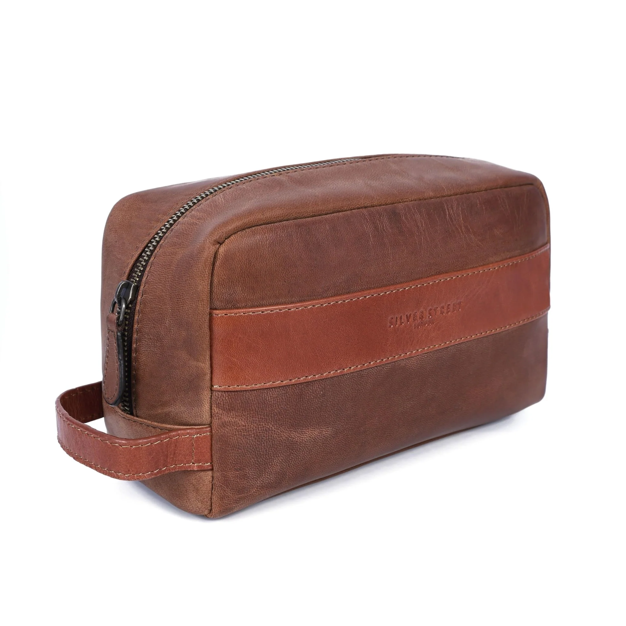 Walter Leather Washbag - Tan - Image 2