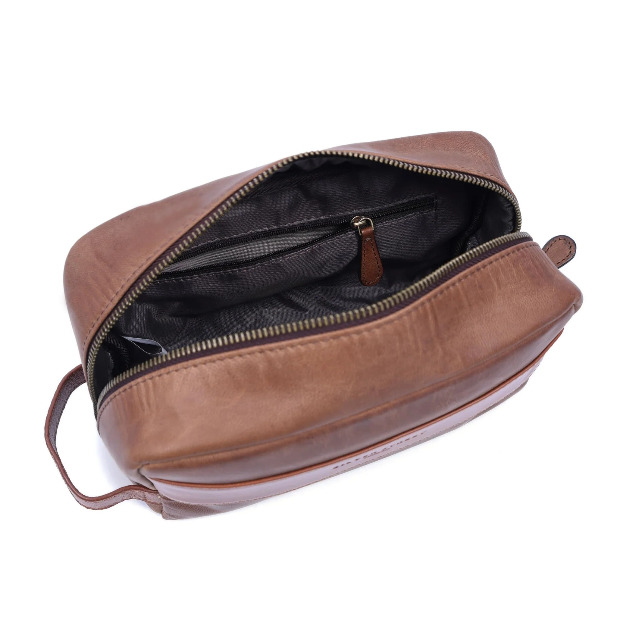 Walter Leather Washbag - Tan - Image 8